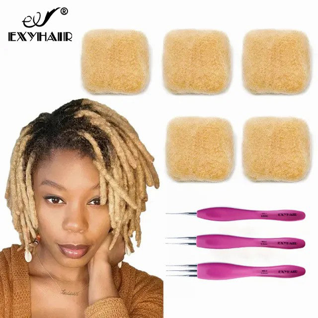 Exyhair #613 Tight Afro Kinky Bulk Human Hair for Draedlock Extensions, Repair Locs, Twists and Braids
