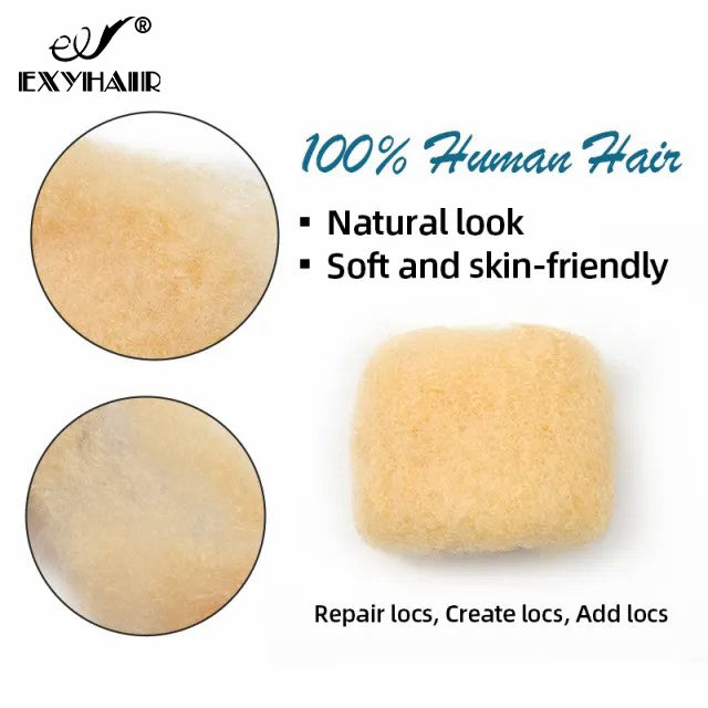 Exyhair #613 Tight Afro Kinky Bulk Human Hair for Draedlock Extensions, Repair Locs, Twists and Braids