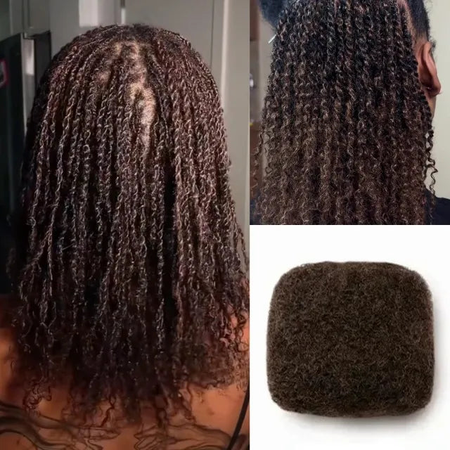 Exyhair #4 Tight Afro Kinky Bulk Human Hair for Draedlock Extensions, Repair Locs, Twists and Braids