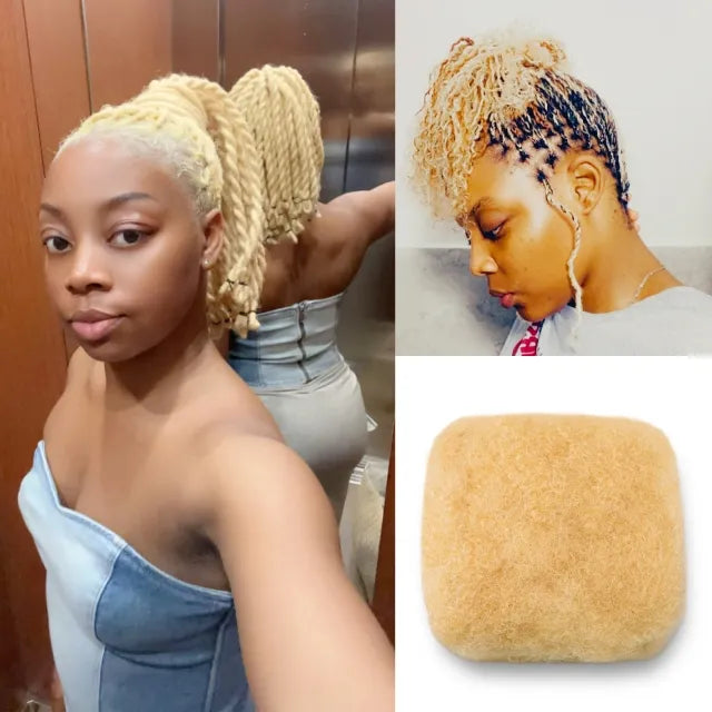 Exyhair #613 Tight Afro Kinky Bulk Human Hair for Draedlock Extensions, Repair Locs, Twists and Braids