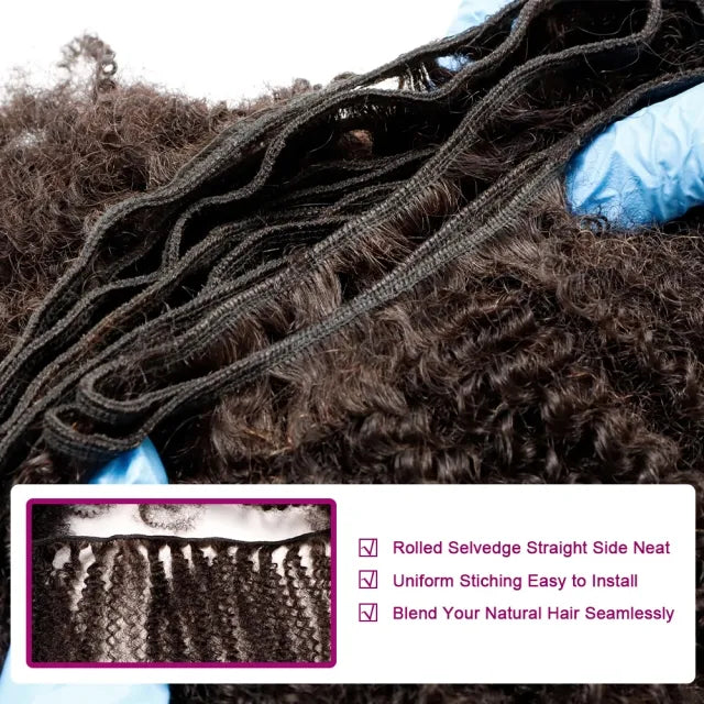 Exyhair Afro Kinky Bulk for Weaving in 100% Human Hair 4B 4C Hair Extensions 120g One Bundle Hair Weave Human Hair Bundles