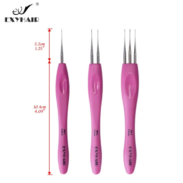 Exyhair Dreadlock Crochet Hook for Hair Dreadlock Needle Tool for Braid Craft Dread Locks Crochet Needles 0.5mm