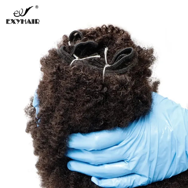 Exyhair Afro Kinky Bulk for Weaving in 100% Human Hair 4B 4C Hair Extensions 120g One Bundle Hair Weave Human Hair Bundles