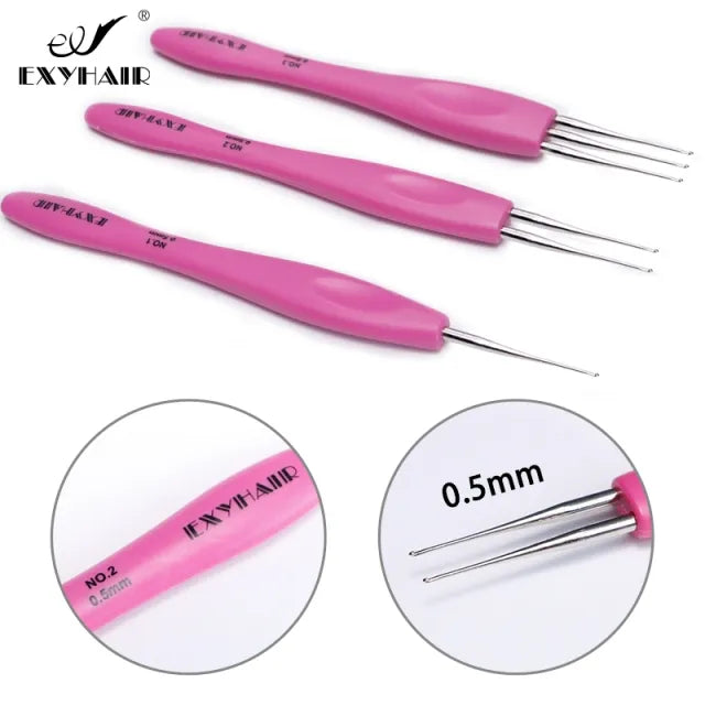 Exyhair Dreadlock Crochet Hook for Hair Dreadlock Needle Tool for Braid Craft Dread Locks Crochet Needles 0.5mm