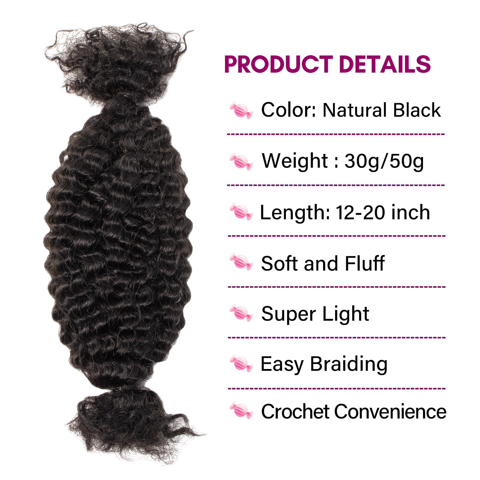 Exyhair 100% Human Hair Marley Twist Braiding Hair Marley Hair for Faux Locs Spring Twist Hair Passion Twist Hair Butterfly Locs Crochet Hair