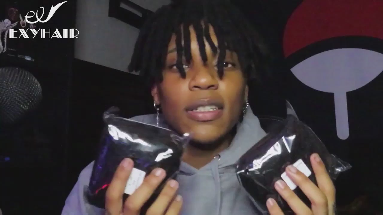 Exyhair 10 inch Best Selling Tight Afro Kinky Bulk Human Hair for Dreadlocks Twisting and Braiding, Afro Twist, with Crochet Hook