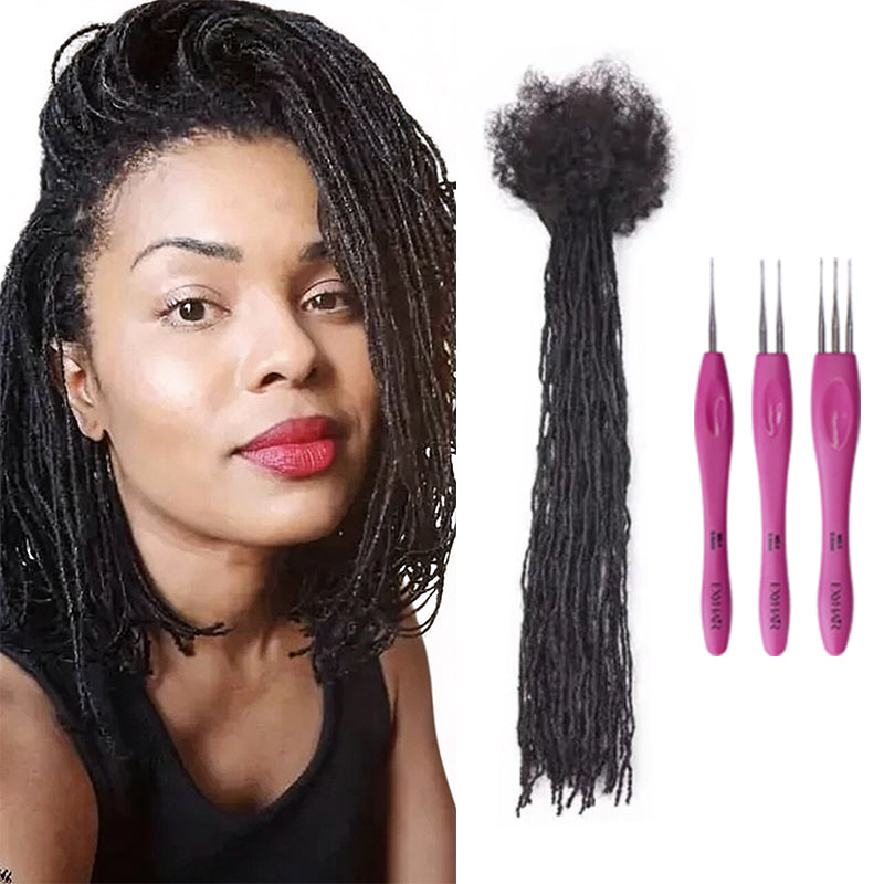 Exyhair 0.1cm Micro Faux Locs Crochet Hair, Sister Mini Afro Locks Braids Styles ( Free crochet hook + Free shipping)