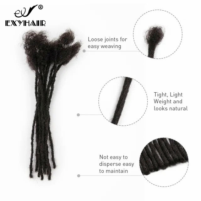 Minilocs 0.2cm Extra Small Loc Extensions | 0.2cm Thickness Loc Extensions 100% Afro Kinky Human Hair