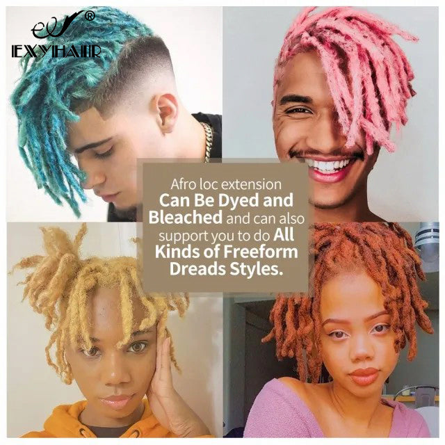 Exyhair 100% Human Hair Dreadlocks Extensions Blonde #613 Handmade Loc Crochet Braiding ( Free crochet hook + Free shipping)