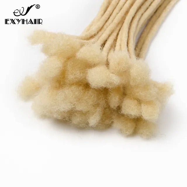 Exyhair 100% Human Hair Dreadlocks Extensions Blonde #613 Handmade Loc Crochet Braiding ( Free crochet hook + Free shipping)