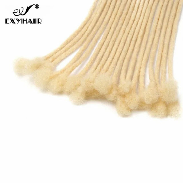 Exyhair 100% Human Hair Dreadlocks Extensions Blonde #613 Handmade Loc Crochet Braiding ( Free crochet hook + Free shipping)