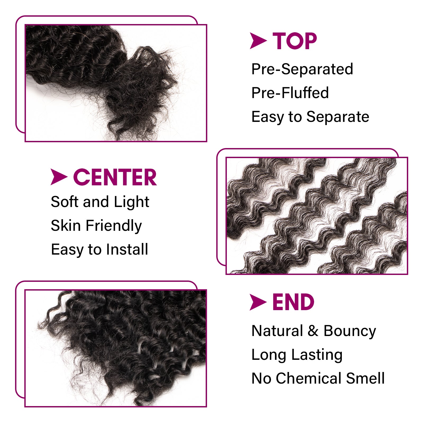 Exyhair 100% Human Hair Marley Twist Braiding Hair 50g Natural Afro Kinky Bulk for Locs, Spring Twists & Passion Twists