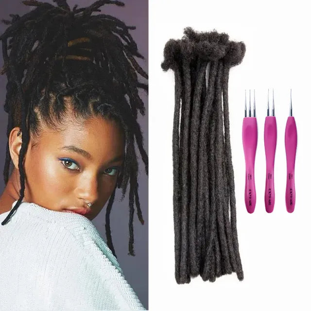 14 Inch Hot Style High Quality Afro Kinky Human Hair Crochet Dreadlock Extensions ( Free crochet hook + Free shipping)