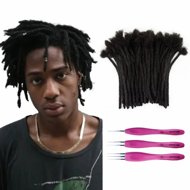 4 Inch Hot Style High Quality Afro Kinky Human Hair Crochet Dreadlock Extensions ( Free crochet hook + Free shipping)