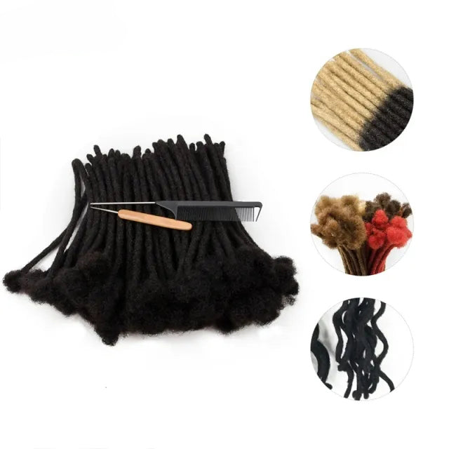 Exyhair 0.4CM Best Selling Tight Afro Kinky Human Hair Crochet Dreadlock Extensions (Free crochet hook + Free shipping)