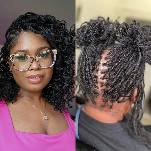 8 inch Tight Afro Kinky Bulk 100% Human Hair for Dreadlocks Twisting and Braiding, Afro Twist, with Crochet Hook