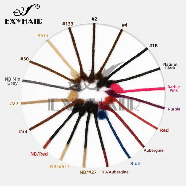 Exyhair Afro Kinky Human Hair Crochet Dreadlock Extensions Color customization ( Free Shipping + Free Crochet hook)