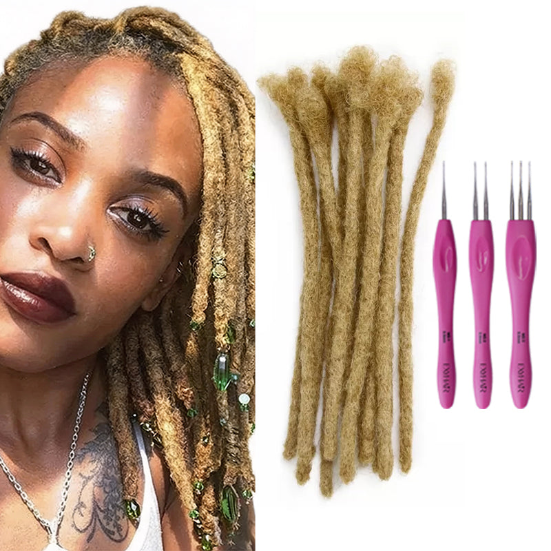 Exyhair #27 Afro Kinky Human Hair Loc Extensions High Quality Crochet Dreadlocks with Free Hook and Free Shipping
