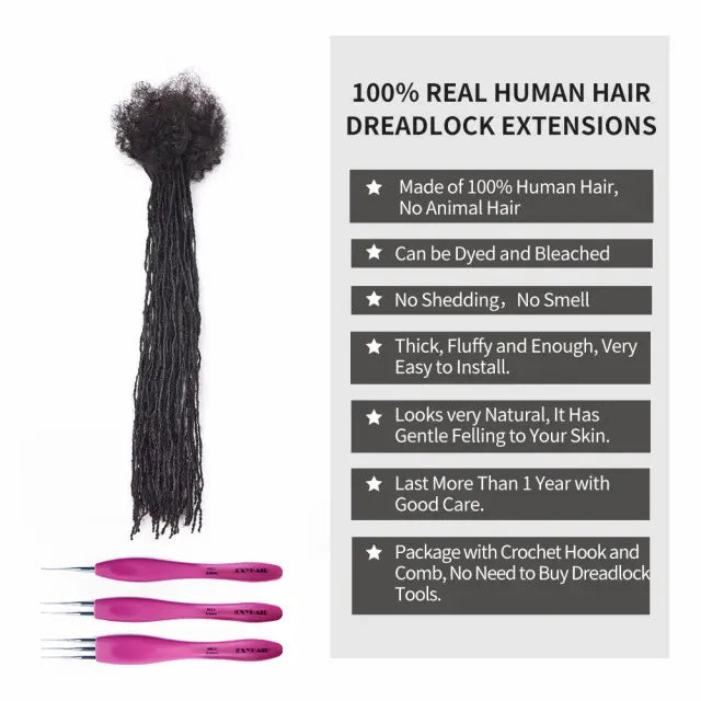 Exyhair Micro Faux Locs Crochet Hair, Sister Mini (0.1 cm) Afro Locks Braids Styles ( Free crochet hook + Free shipping)