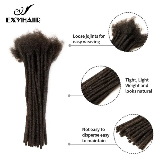 #2 Loc Extensions Human Hair for Man/Women Handmade Permanent Soft Locs with Needle