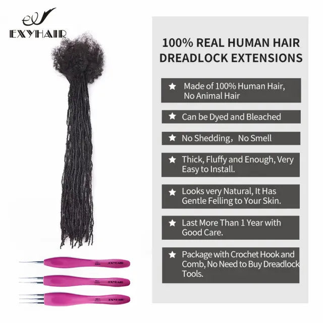 Micro Faux Locs Crochet Hair, Sister Mini (0.1 cm) Afro Locks Braids Styles ( Free crochet hook + Free shipping)