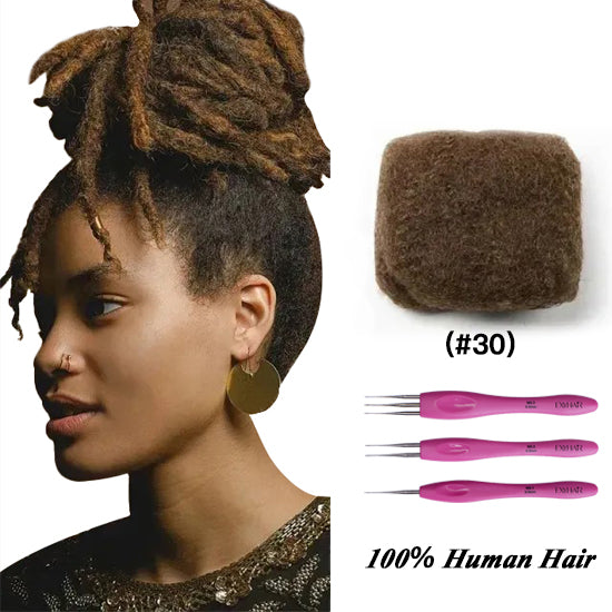 Exyhair #30 Tight Afro Kinky Bulk 100% Human Hair for Ideal to Make/ Repair Afro Hair Braids, Dreadlocks Extension, Afro Twist