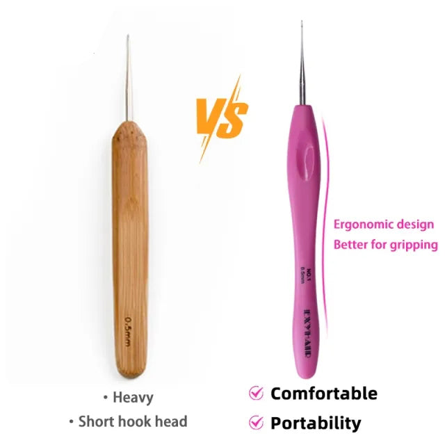 Exyhair Dreadlock Crochet Hook for Hair Dreadlock Needle Tool for Braid Craft Dread Locks Crochet Needles 0.5mm