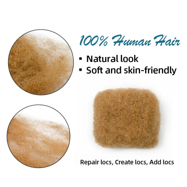 Exyhair #27 Tight Afro Kinky Bulk 100% Human Hair for Ideal to Make/ Repair Afro Hair Braids, Dreadlocks Extension, Afro Twist