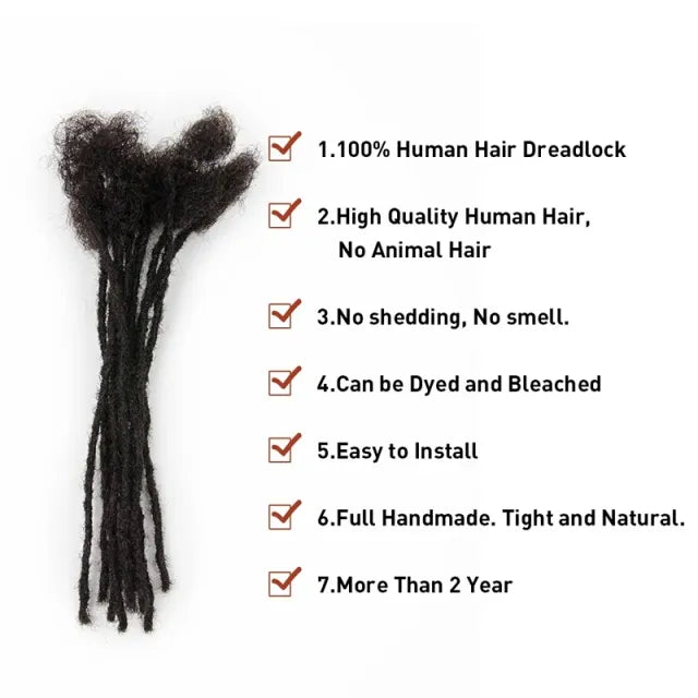 Exyhair Minilocs 0.2cm Extra Small Loc Extensions | 0.2cm Thickness Loc Extensions 100% Afro Kinky Human Hair