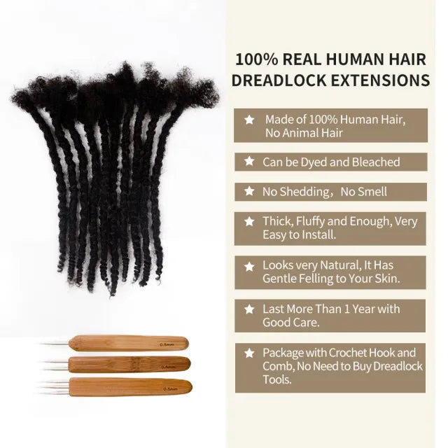Exyhair Textured Locs Afro Kinky 100% Human Hair (Free crochet hook + Free shipping)