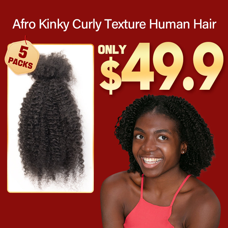 Exyhair Afro Kinky Curly Human Hair Bulk Curly Texture for Permanent Micro Locs,Twists, Braids, Repair Locs (#1B Natural Black)