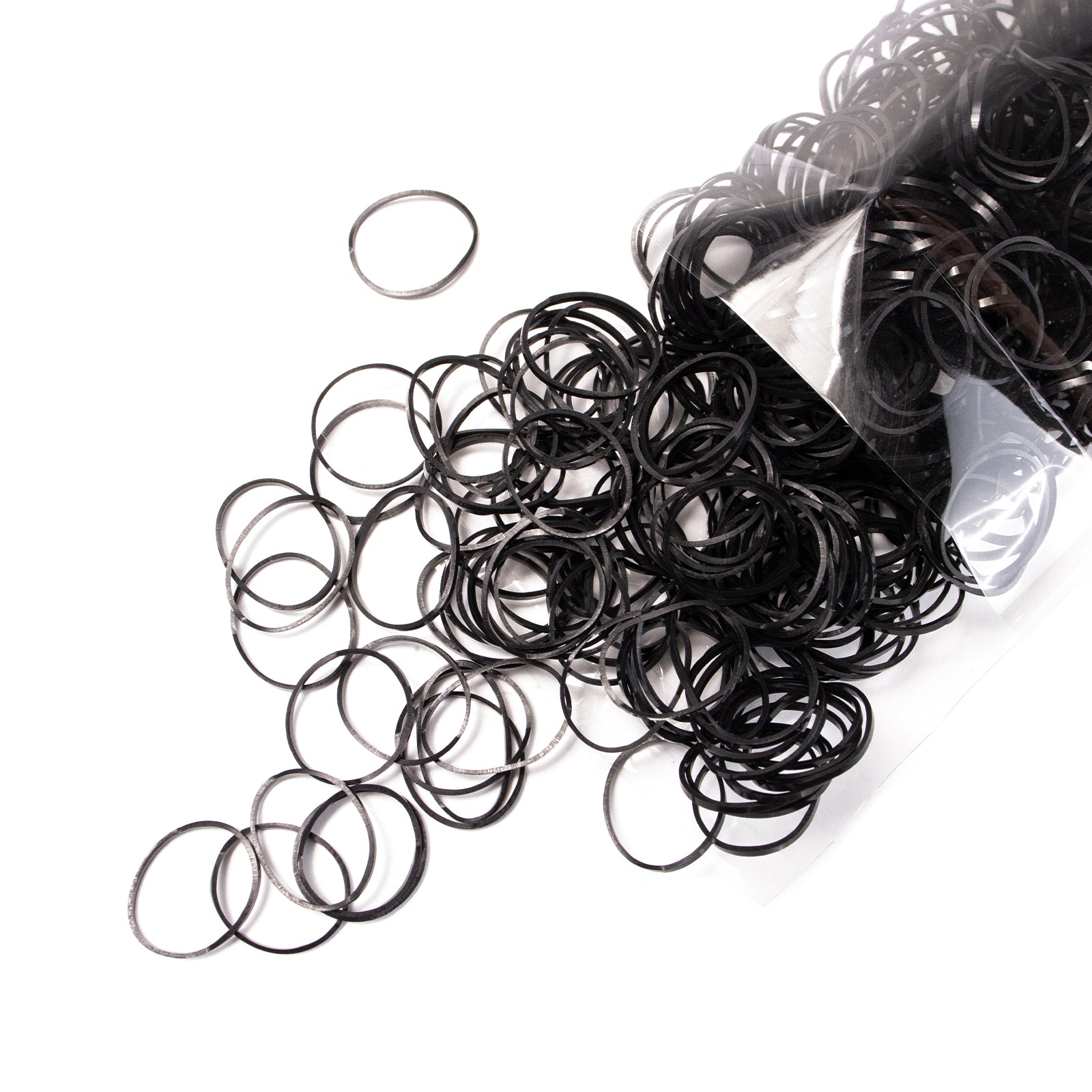 Exyhair Black Elastic Hair Ties Non Slip Rubber Bands for Girls and Women