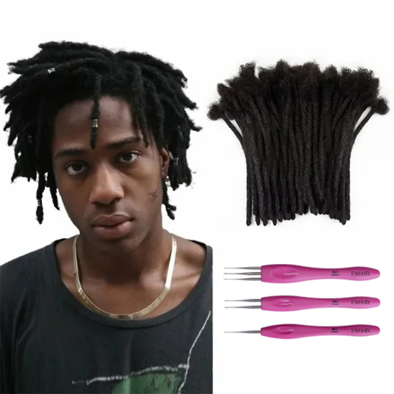 Exyhair 4 Inch Hot Style High Quality Afro Kinky Human Hair Crochet Dreadlock Extensions ( Free crochet hook + Free shipping)