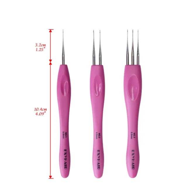 Exyhair Dreadlock Crochet Hook for Hair Dreadlock Needle Tool for Braid Craft Dread Locks Crochet Needles 0.5mm