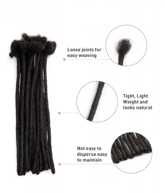 Exyhair 0.8CM Exyhair Afro Kinky 100% Human Hair Crochet Dreadlock Extensions ( Free crochet hook + Free shipping)