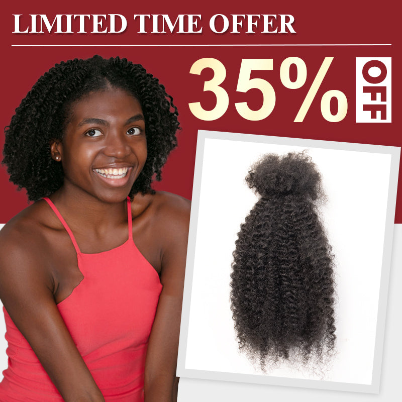 Exyhair Afro Kinky Curly Human Hair Bulk Curly Texture for Permanent Micro Locs,Twists, Braids, Repair Locs (#1B Natural Black)