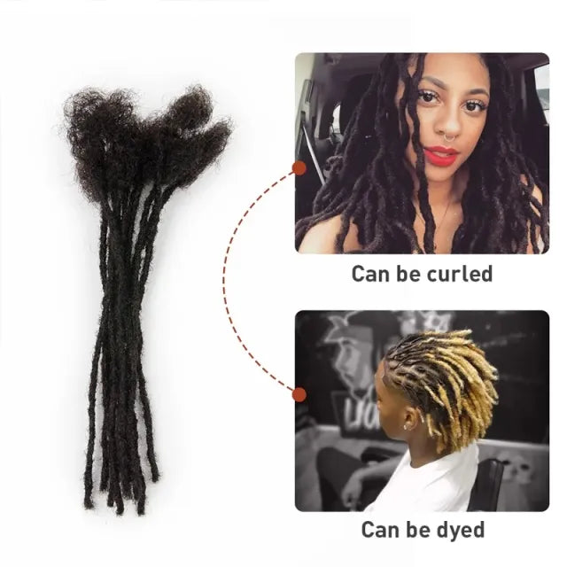 Exyhair Minilocs 0.2cm Extra Small Loc Extensions | 0.2cm Thickness Loc Extensions 100% Afro Kinky Human Hair