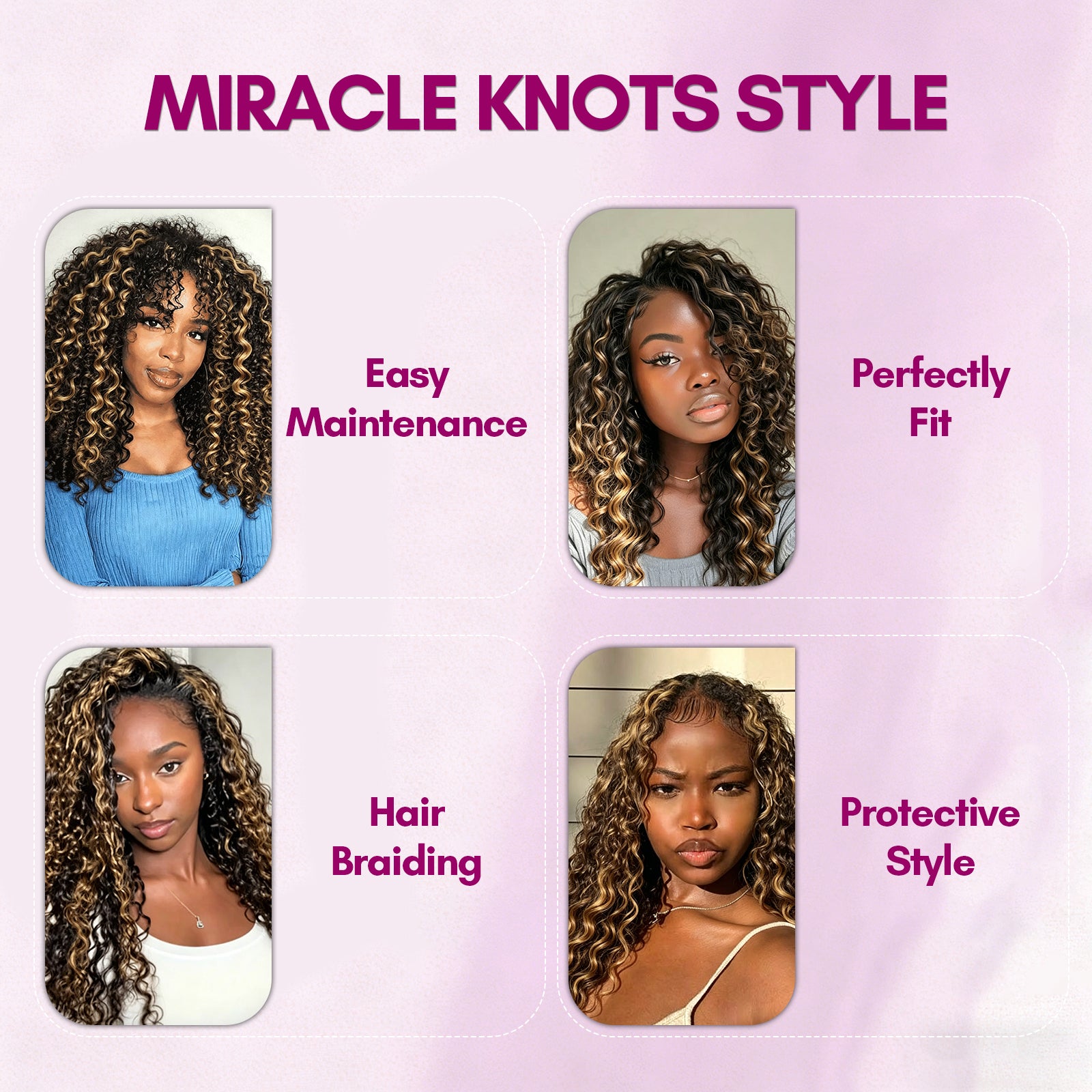 Exyhair 60G Burmese Curly P4/27 Feather Crochet Hair Extension for boho hair, twist, braids and miracle knots
