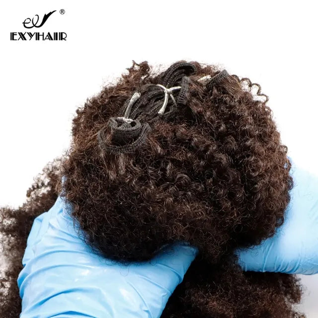 Exyhair Best Selling Tight Afro Kinky Curly for Weaving in 100% Human Weave Hair 4B 4C Hair Extensions 120g Afro Kinkys Curly Hair Bundles