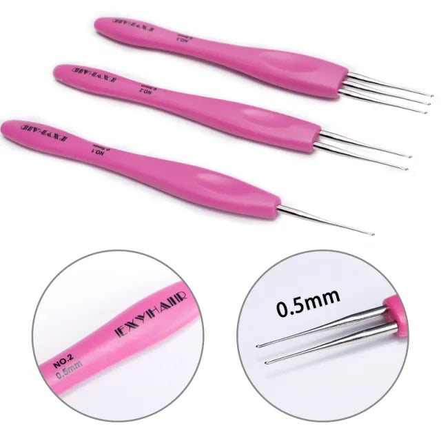 Exyhair Dreadlock Crochet Hook for Hair Dreadlock Needle Tool for Braid Craft Dread Locks Crochet Needles 0.5mm