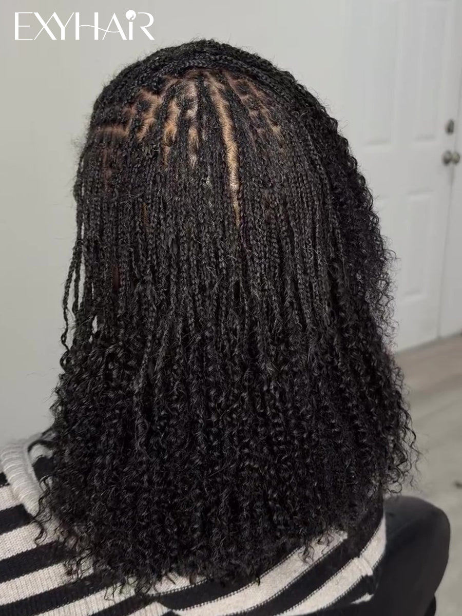 Exyhair 12 inch Tight Afro Kinky Bulk 100% Human Hair for Ideal to Make/ Repair Afro Hair Braids, Dreadlocks Extension, Afro Twist, with Crochet Hook