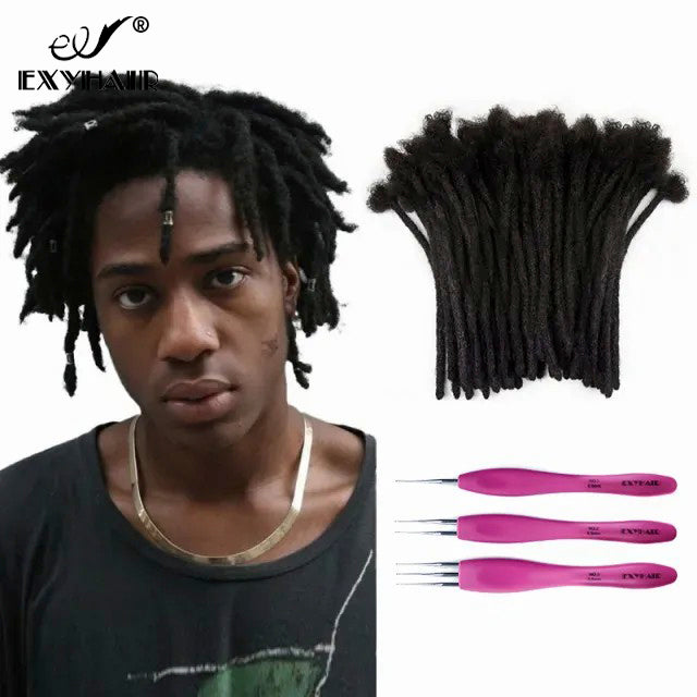 4 Inch Hot Style High Quality Afro Kinky Human Hair Crochet Dreadlock Extensions ( Free crochet hook + Free shipping)