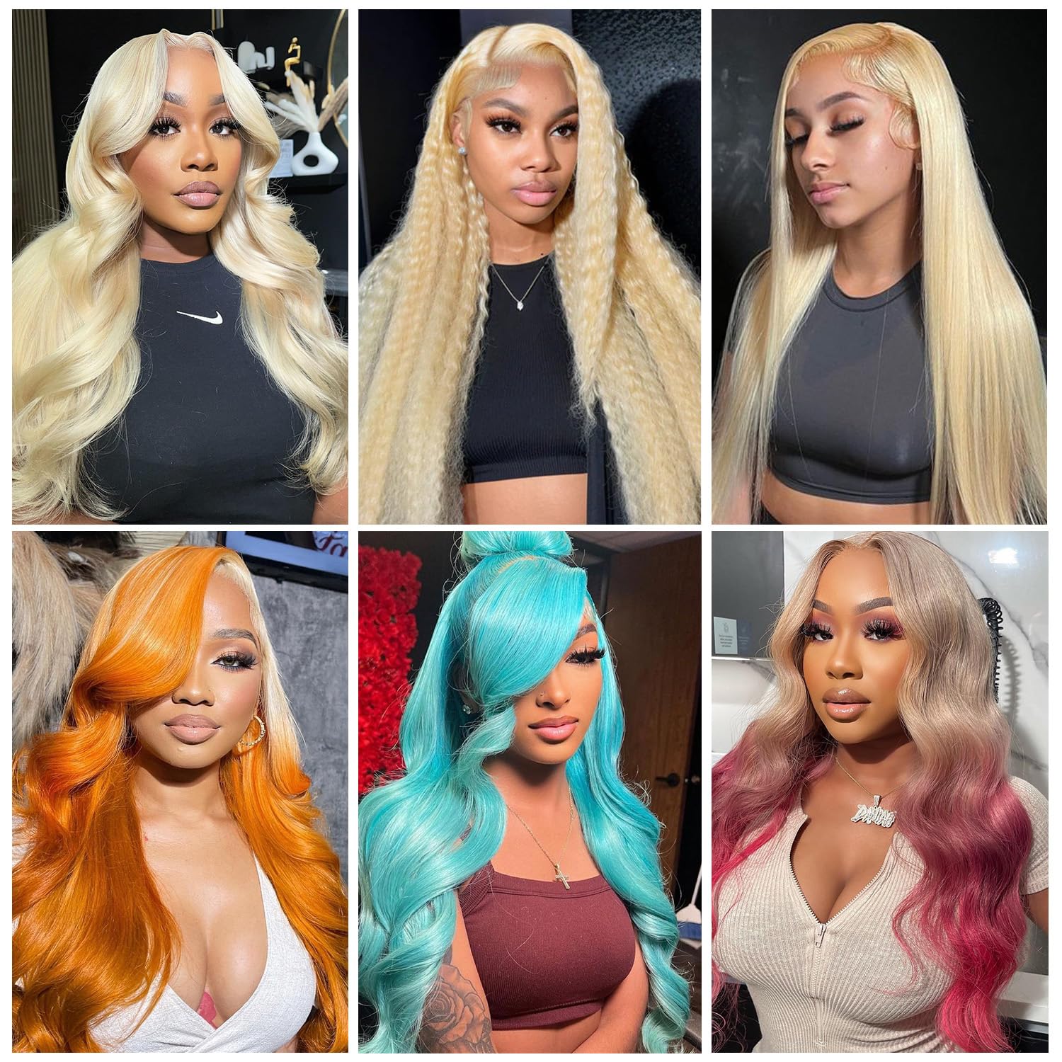 Exyhair 30 Inch Color 613 Honey Blonde 180% Density 13x6 Lace Front Body Wave Human Hair Wig