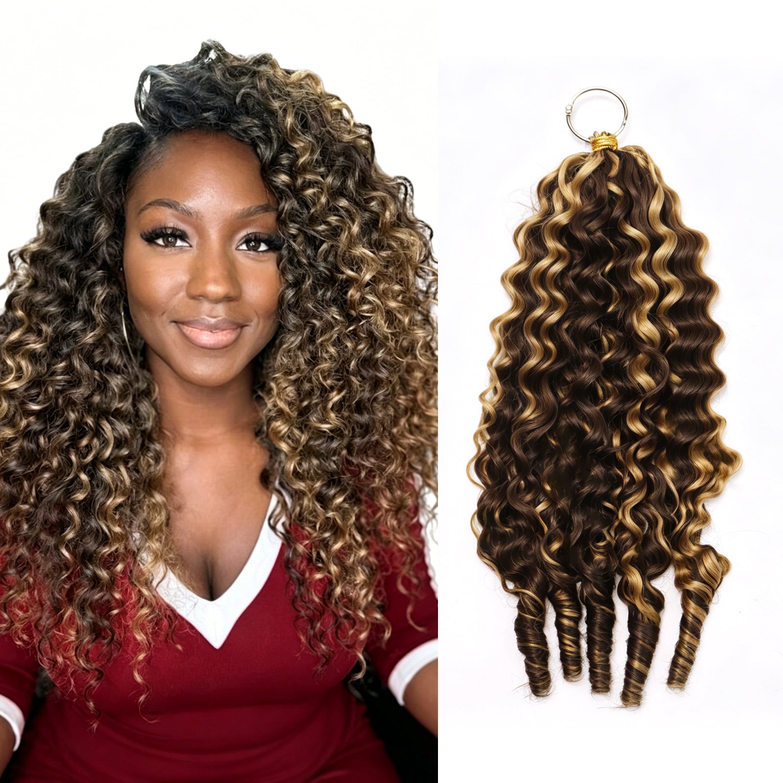 Exyhair 60G Burmese Curly Natural Black Feather Crochet Hair Extension for boho hair, twist, braids and miracle knots