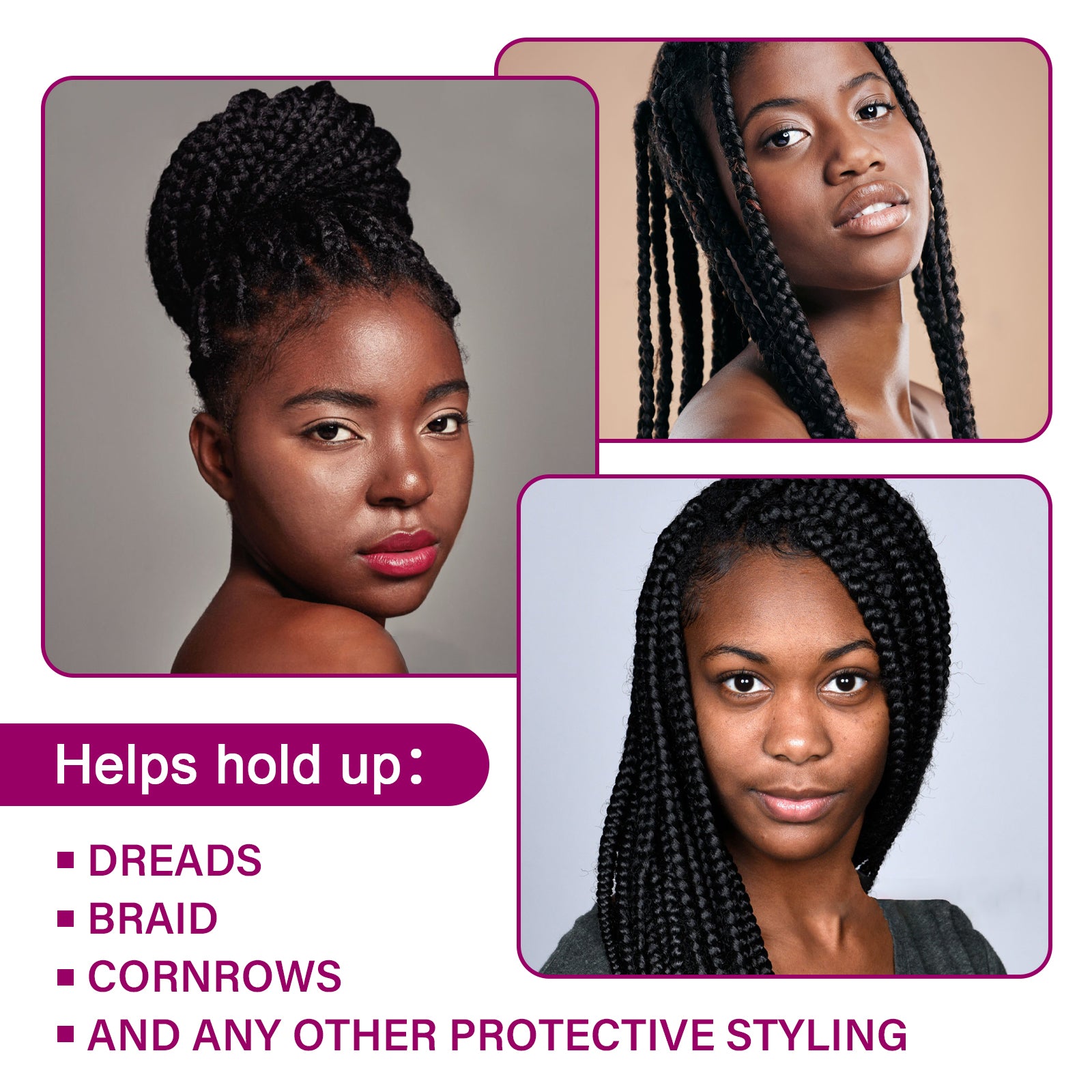Exyhair Extra Hold Hair Styling Gel 8 oz 16 oz For Twists Braids Locs and Edges Non Flaking Alcohol Free with Argan Jojoba and Olive Oils