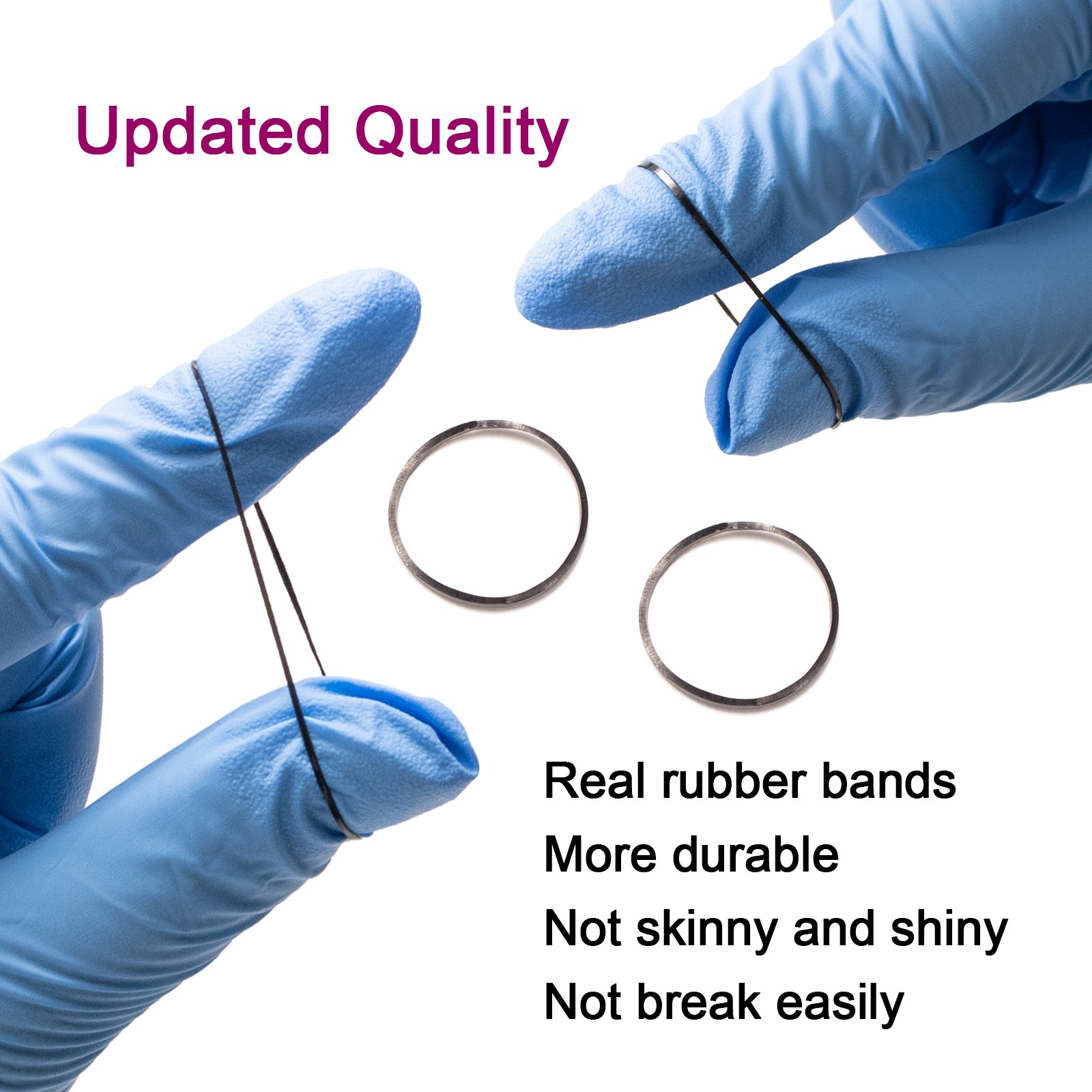 Exyhair Black Elastic Hair Ties Non Slip Rubber Bands for Girls and Women