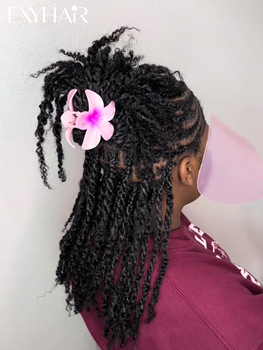 Exyhair Marley Twist Braiding Hair 100% Human Hair for Faux Locs Spring Twist Hair Passion Twist Hair Butterfly Locs Crochet Hair
