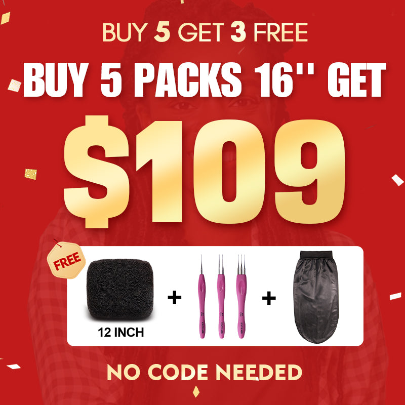 (LIMITED TIME OFFER) 16 inch Tight Afro Kinky Bulk 100% Human Hair for Ideal to Make/ Repair Afro Hair Braids, Dreadlocks, Afro Twist