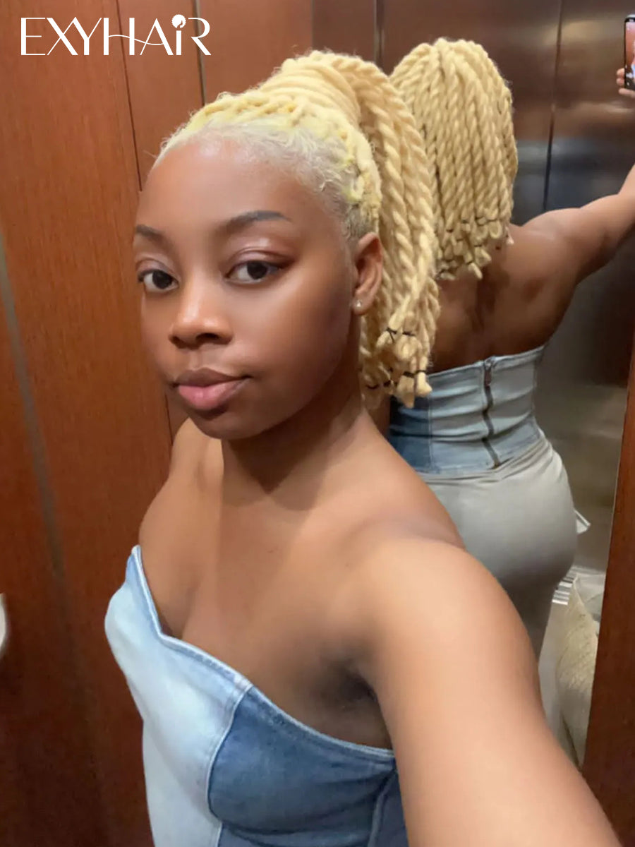 Exyhair #613 Tight Afro Kinky Bulk Human Hair for Draedlock Extensions, Repair Locs, Twists and Braids