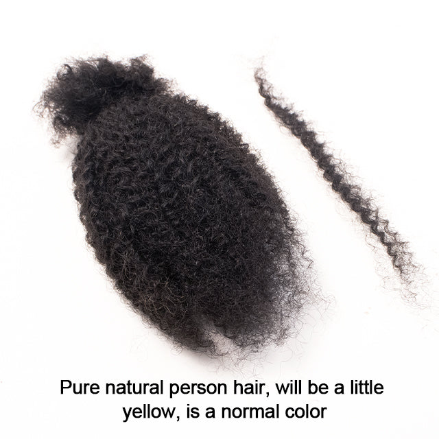 Exyhair Afro Kinky Curly Human Hair Bulk Curly Texture for Permanent Micro Locs,Twists, Braids, Repair Locs (#1B Natural Black)